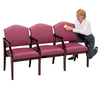 Fabric Traditional Three Seat Sofa with Center Arms