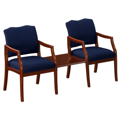 Spencer Two Chairs in Solid Fabric with Square Table