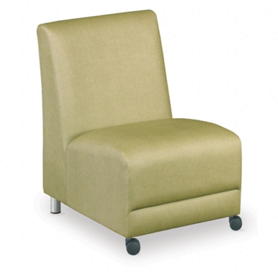 Designer Upholstery Armless Guest Chair with Casters, 75121