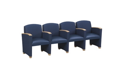 Crypton Fabric Guest Chair with 4 Seats with Arms