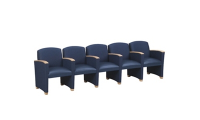 Crypton Fabric Guest Chair with 5 Seats with Arms