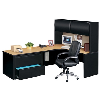 Left Corner Workstation with Hutch