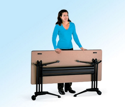 Spring-release legs fold in easily for transport, storage.