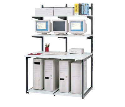 Lan Station with 4 Shelves 4' Wide