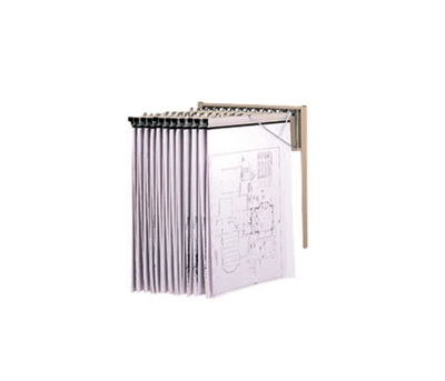 Wall Mount Blueprint Rack with 24" Clamps