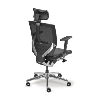 Arris High-Back Mesh Chair with Leather Seat, 50787