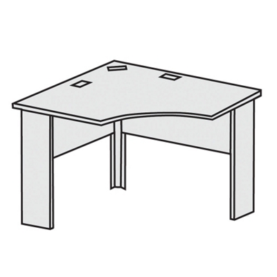 Maxon 36"W x 24"D Curved-Front Corner Workstation, 21694