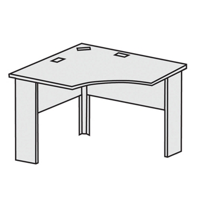 Maxon 42"W x 24"D Curved-Front Corner Workstation, 21695