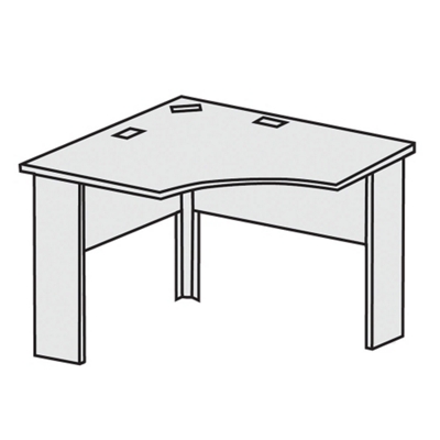 Maxon 48"W x 24"D Curved-Front Corner Workstation, 21697