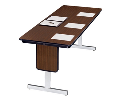 Walnut Rectangular Folding Conference Table - 72" x 30"
