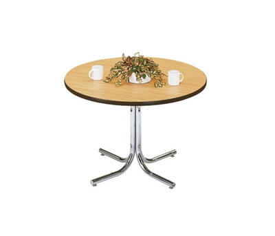 Round Breakroom Table with Chrome Base - 36 Diameter