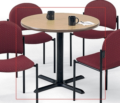 Round Breakroom Table with Black Base - 42 Diameter