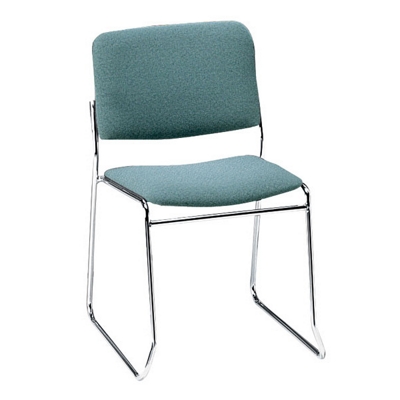 Armless Heavy-Duty Fabric Sled Base Stack Chair