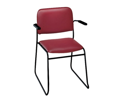 Heavy-Duty Upholstery Sled Base Stack Chair with Arms, 52185