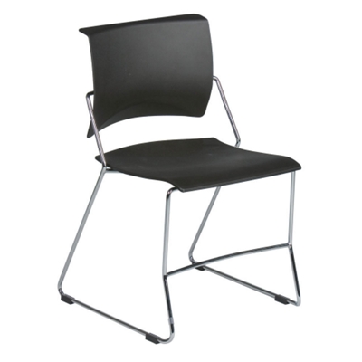 Black Stacking Chair with Tilting Back Rest, 75192