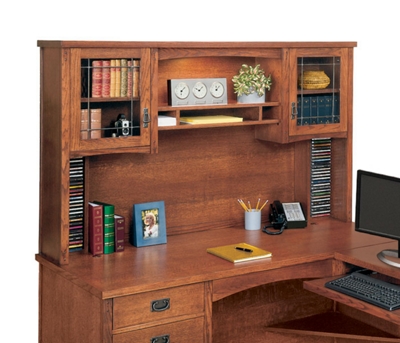 Mission Oak Hutch with Glass Doors, 10930