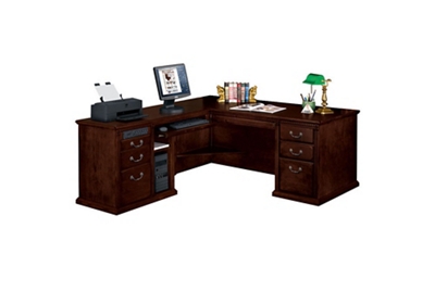 Huntington Cherry Traditional L-Desk with Left Return