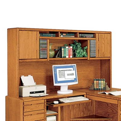 Medium Oak 79"W Two Door Hutch, 15097