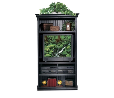 Distressed Black Large Open Bookcase, 15233