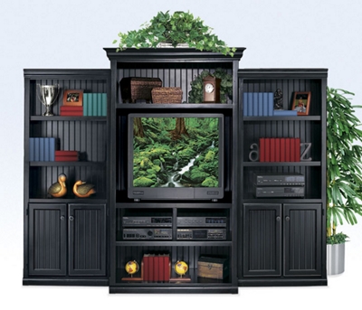 Distressed Black Wall Unit, 15238