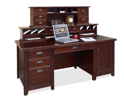 Cherry Computer Desk with Hutch, 15670