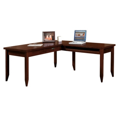 L-Shaped Writing Desk with Pencil Drawer and Return, 15752