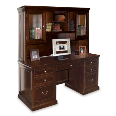 Espresso Credenza with Hutch, 15931