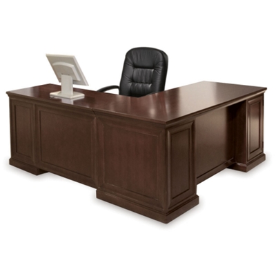 Front view of desk