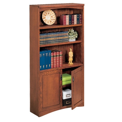Mission Oak Bookcase with Doors, 32523