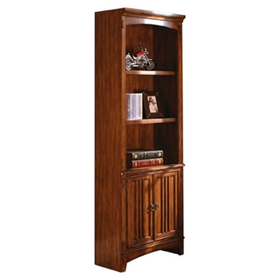 Deep Chestnut Brown Bookcase with Lower Doors, 32729