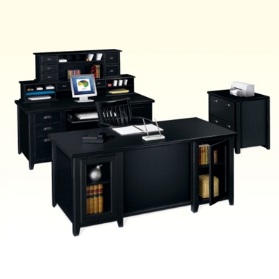 Tribeca Loft Distressed Black Executive Office Set, 86187