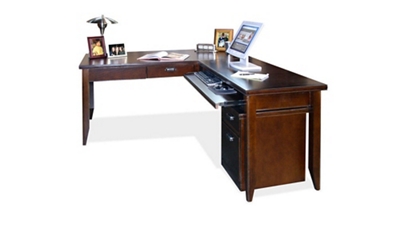 Fully Reversible L-Desk with Rolling File, 15672