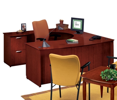 U-Desk with Left Lateral File Credenza