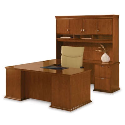 U-Desk Right Return with Hutch, 15882