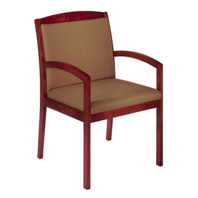 Wood Arm Fabric Guest Chair