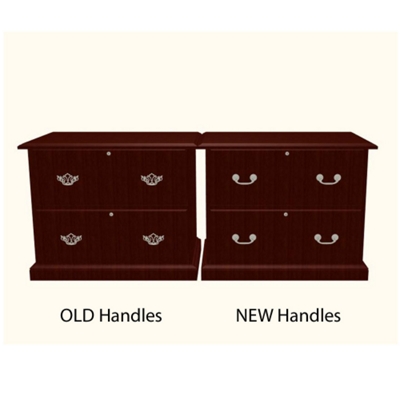 New handles effective 3/15/2009. If matching a previous order with the old handle style, we have a limited quantity of the old handles. Please call our sales experts for more information 1-800-558-1010.