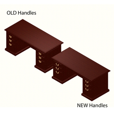 New handles effective 3/15/2009. If matching a previous order with the old handle style, we have a limited quantity of the old handles. Please call our sales experts for more information 1-800-558-1010.