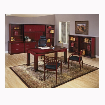 Mahogany Table Desk in Room Scene.