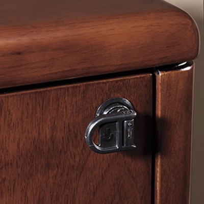 Single-key, full-locking pedestals standard.