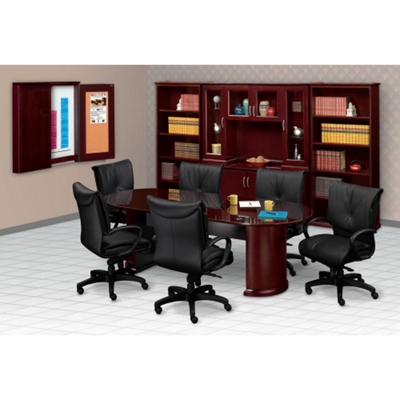 Bookcases shown in room scene flanking Credenza with Hutch