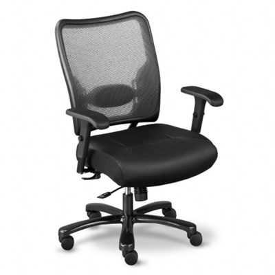 Big and Tall Mesh Chair with Leather Seat, 50609