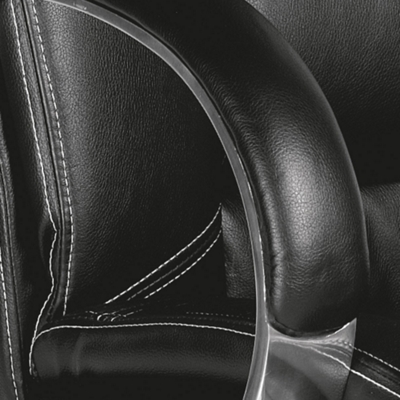 Comfortable padded arms and stylish contrast stitching