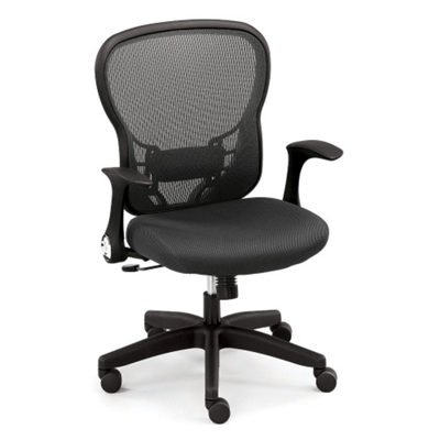 Linear Collection Mesh-Back Memory Foam and Fabric Seat Office Chair, 50847