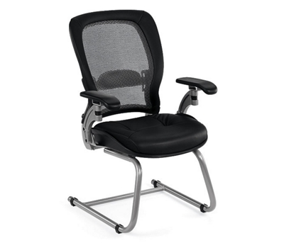 Leather Guest Chair with Mesh Back, 56476