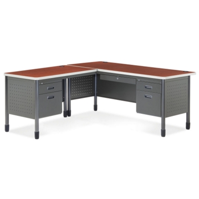 Perforated Metal L-Desk with Left Return, 11320