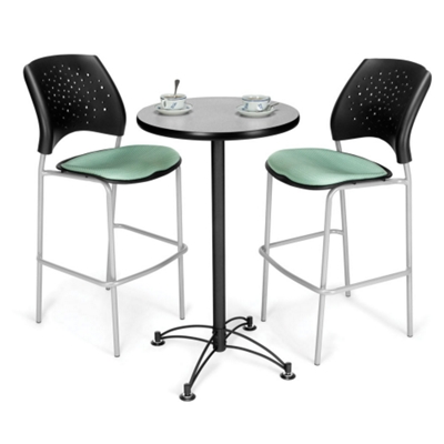 Round Cafe Table with Two Stools, 44565