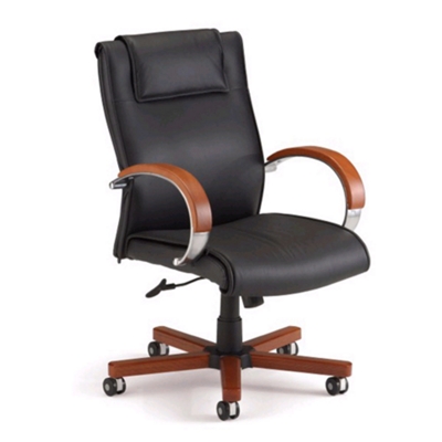 Apex High Grade Leather Mid-Back Chair, 50728