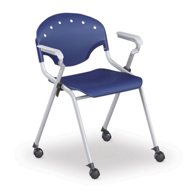 Stack Chair with Arms and Casters