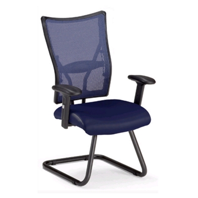 Mesh Back Guest Chair with Leather Seat, 56668
