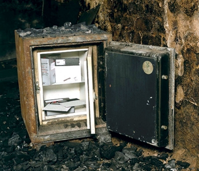 Contents protected from fire